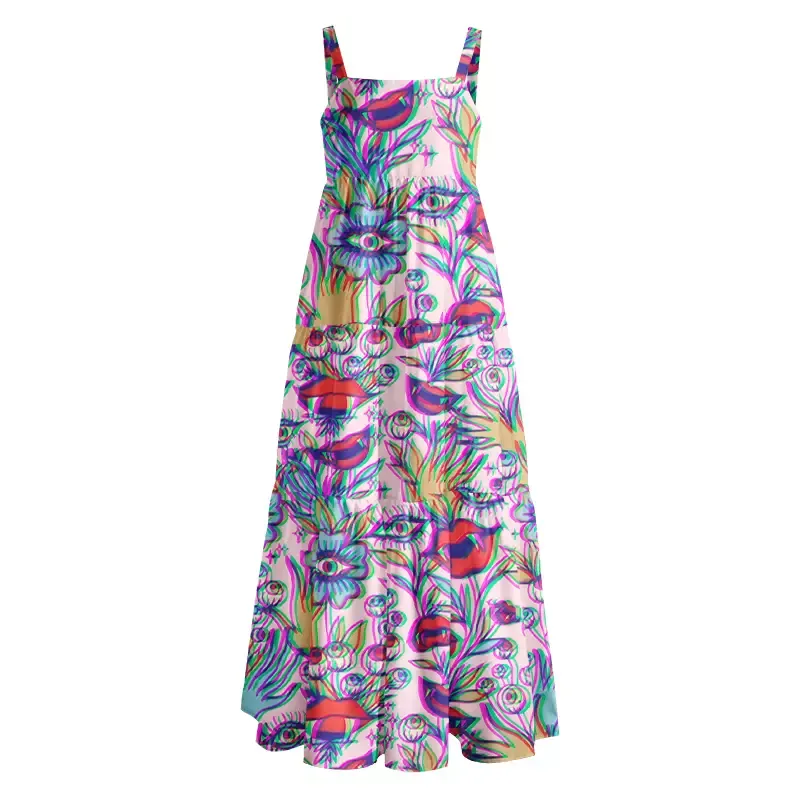 Soulisfree Aura Gradient Third Eye Boho Maxi Dress