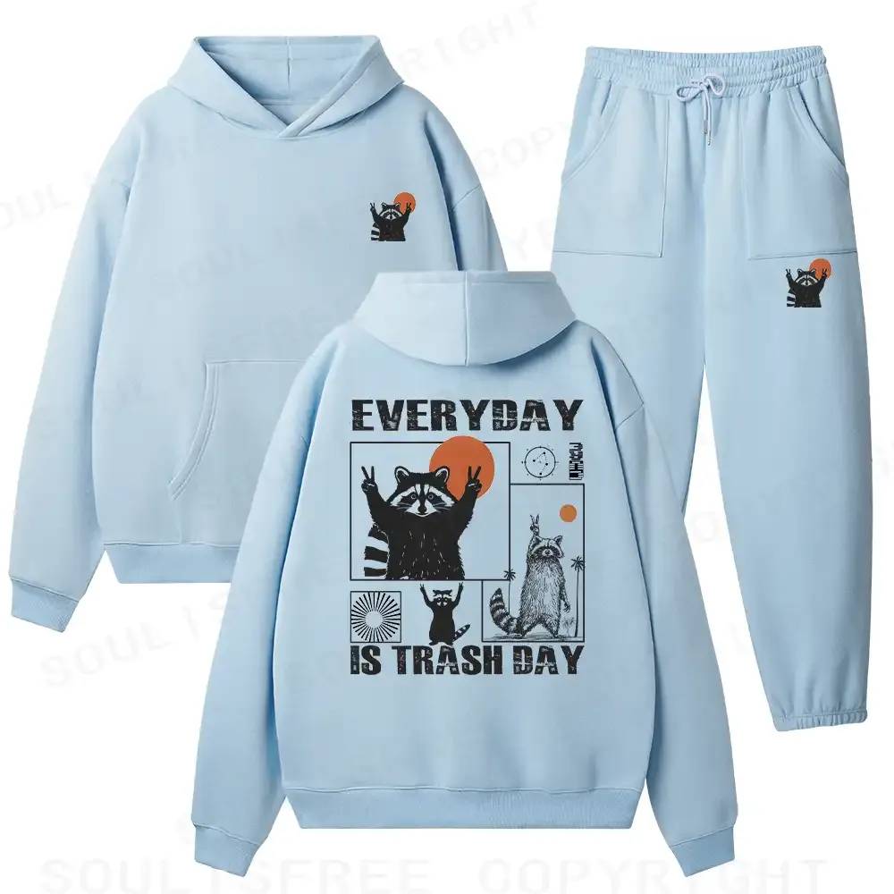 Everyday Is Trash Day Fleece Hoodie Set