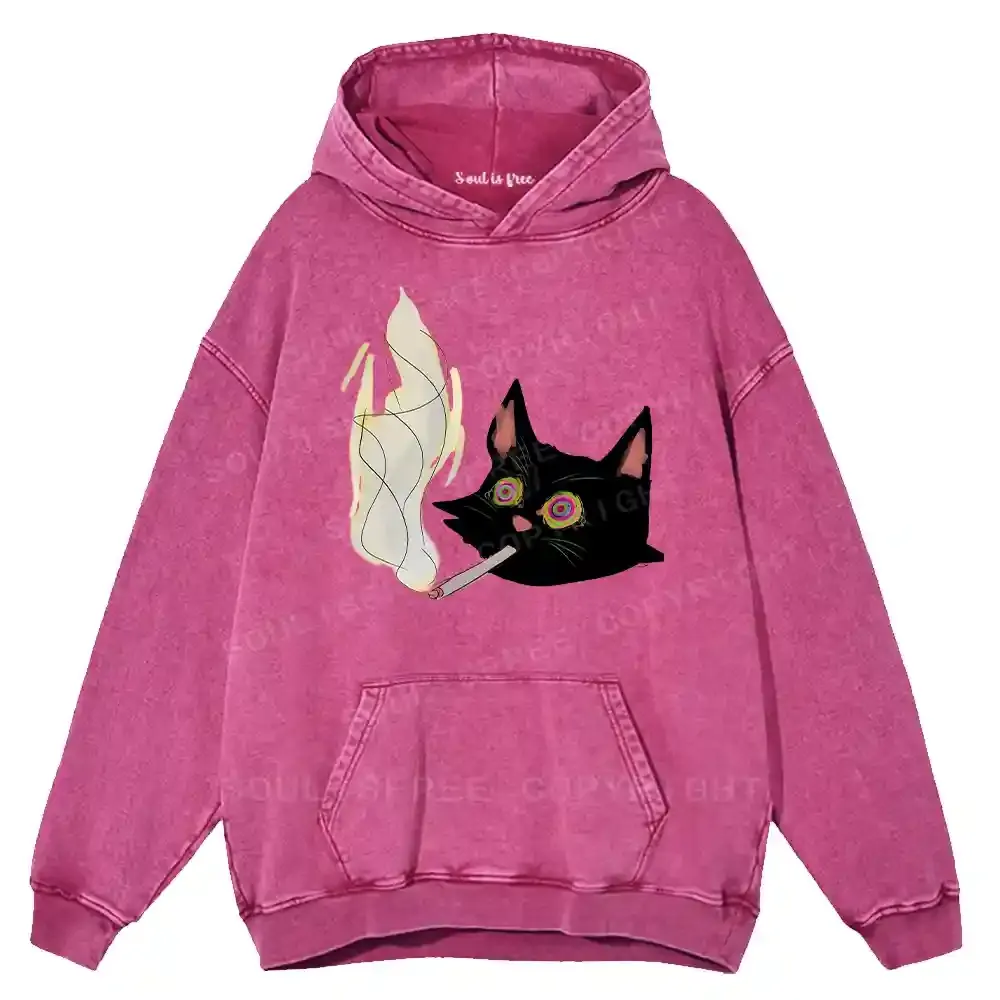 A Smoking Person Washed Hoodie