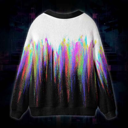 Soulisfree Infinite Streams Of Color Fuzzy Cardigan Sweater