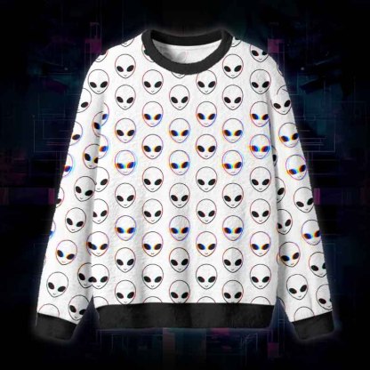 Soulisfree Alien Frequency Fuzzy Crewneck Sweater