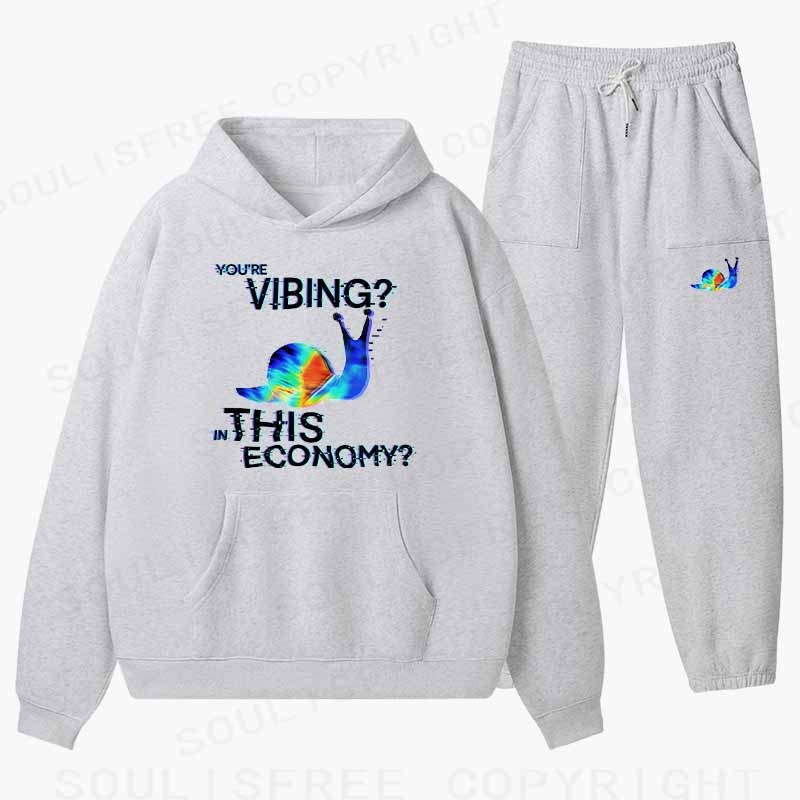 Soulisfree Chill Mode in a Chaotic Market Cotton Fleece Hoodie Set