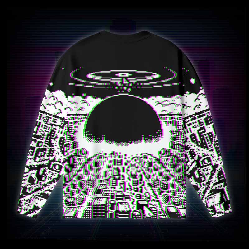 Soulisfree Pixel Explosion Long Sleeve Cotton Tee
