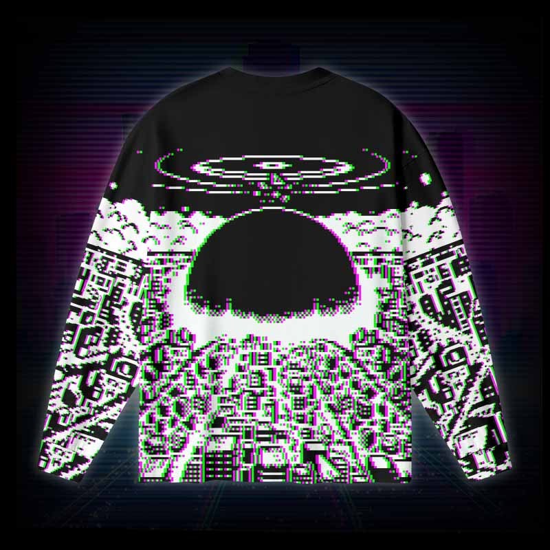 Soulisfree Pixel Explosion Long Sleeve Cotton Tee