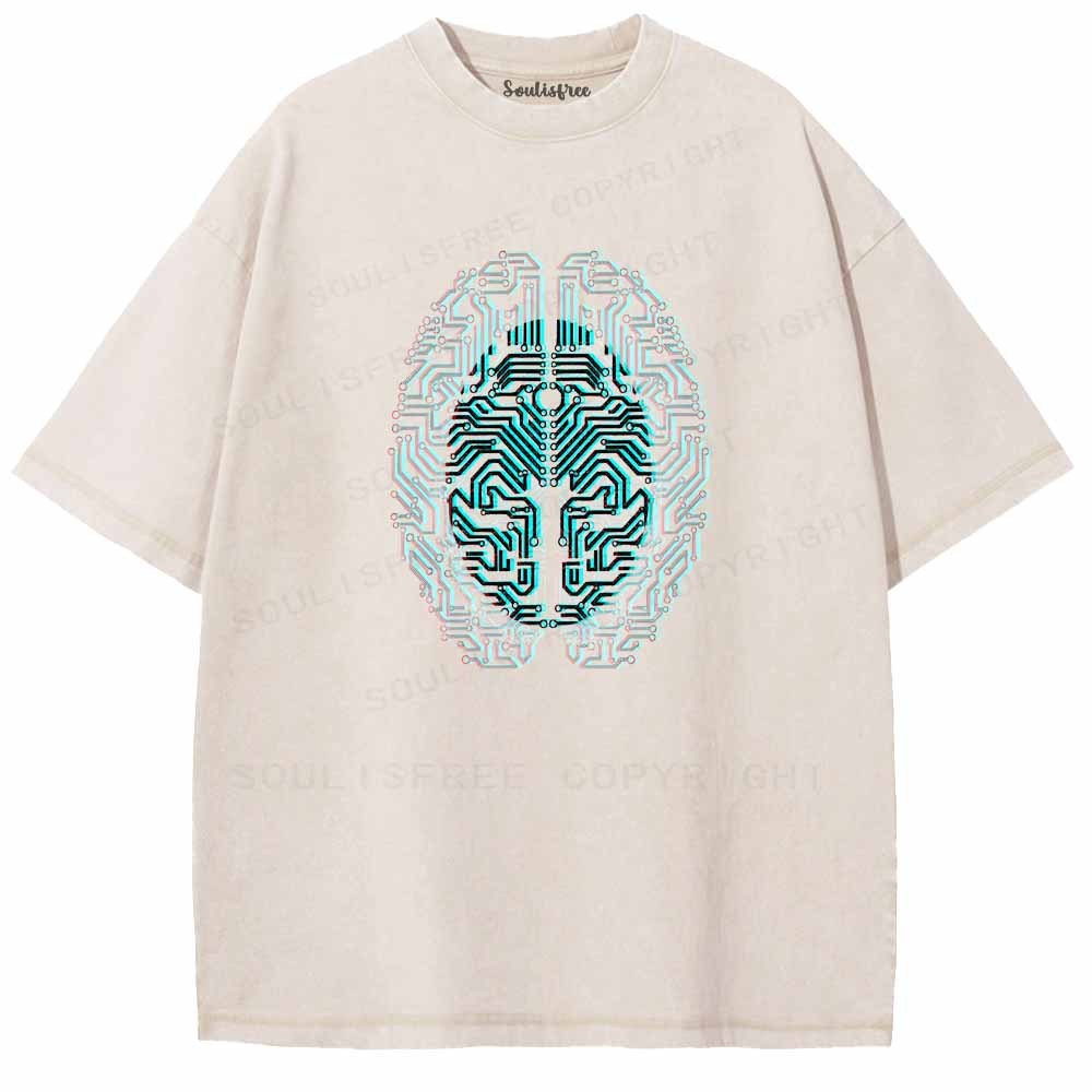 Soulisfree  Digital Neural Soul Washed Tee
