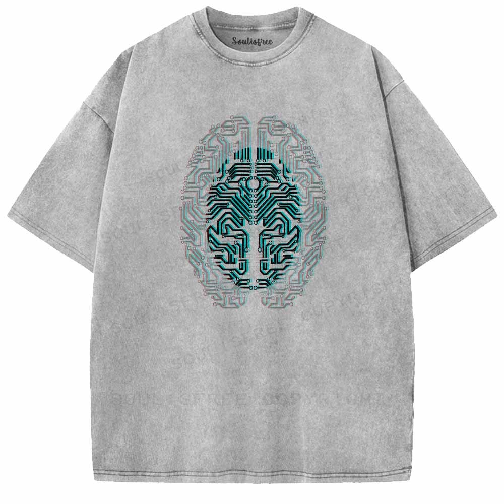 Soulisfree Digital Neural Soul Washed Tee