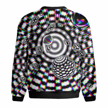 Soulisfree Holographic Tunnel Vision Spheres Fuzzy Crewneck Sweater