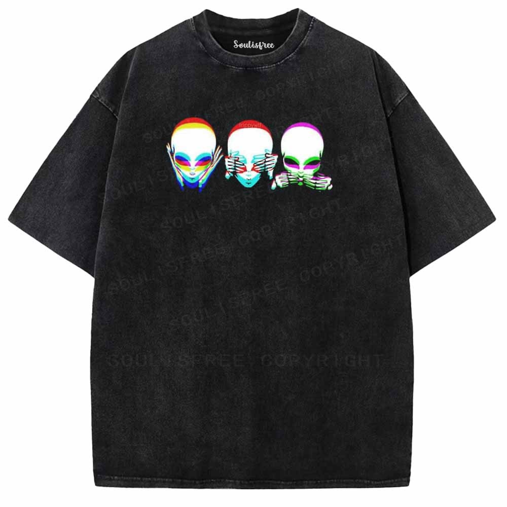 Soulisfree  See no evil, Hear no evil, Speak no evil Washed Tee
