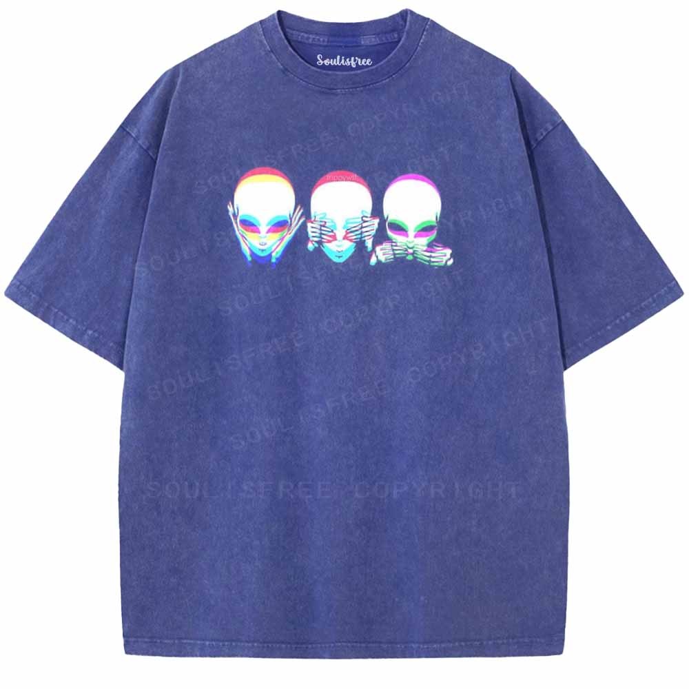 Soulisfree  See no evil, Hear no evil, Speak no evil Washed Tee