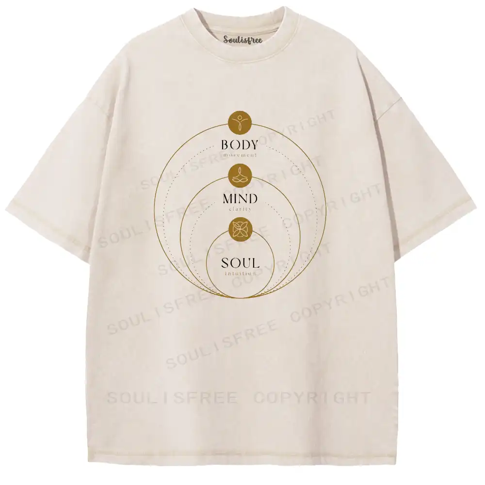 Trinity of Being: Body, Mind, Soul Washed T-shirt