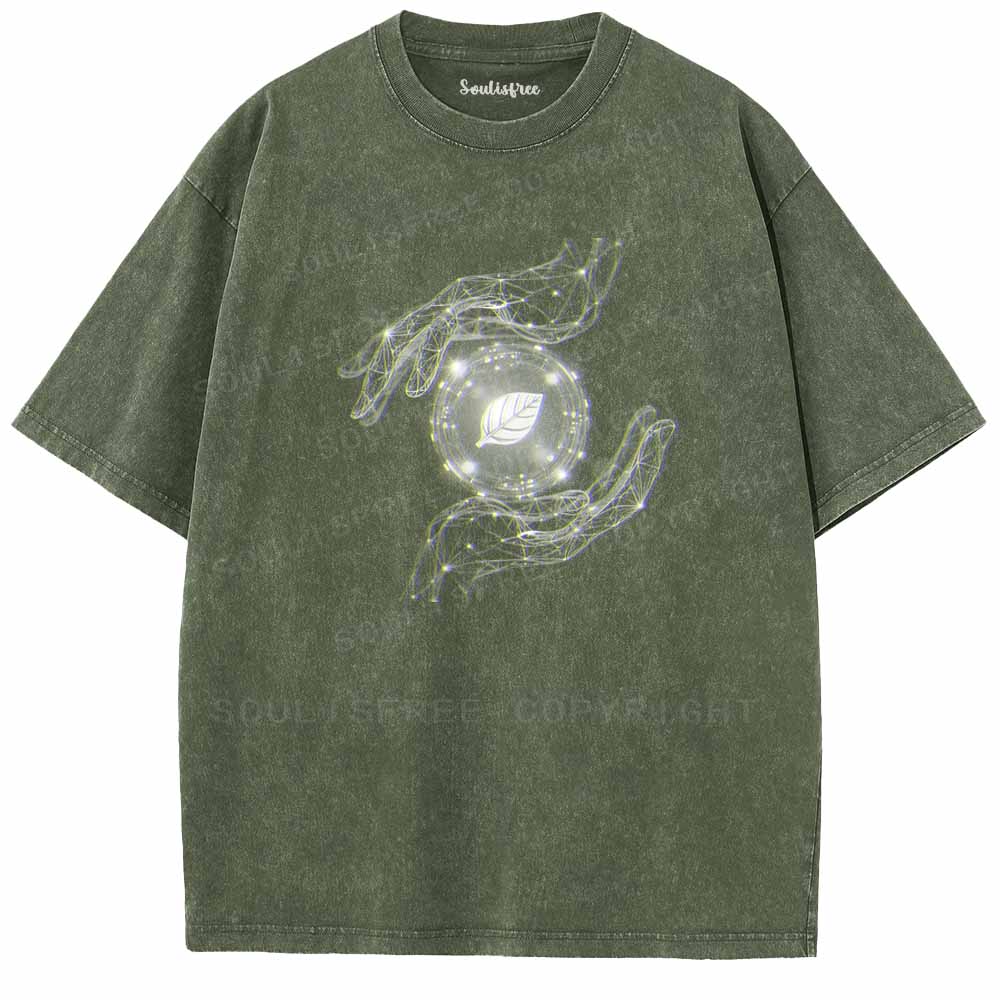 Soulisfree  Hands & Sacred Leaf Washed Tee