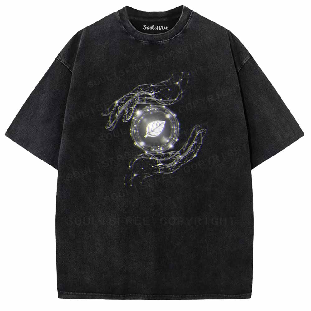 Soulisfree  Hands & Sacred Leaf Washed Tee