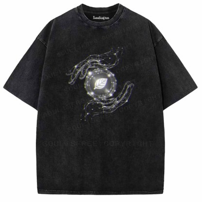 Soulisfree  Hands & Sacred Leaf Washed Tee