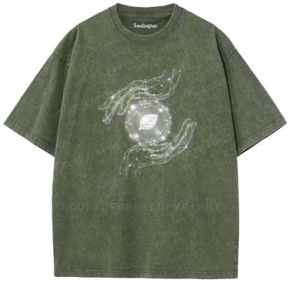 Soulisfree  Hands & Sacred Leaf Washed Tee