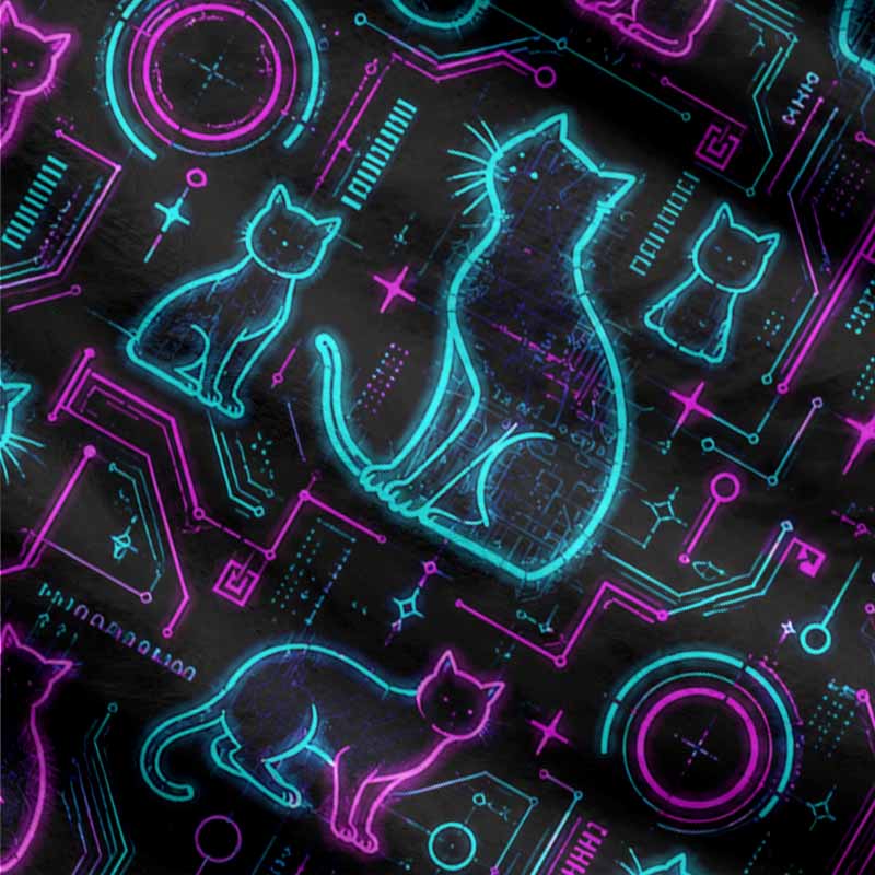 Soulisfree Neon Cat Network Fuzzy Cardigan Sweater 