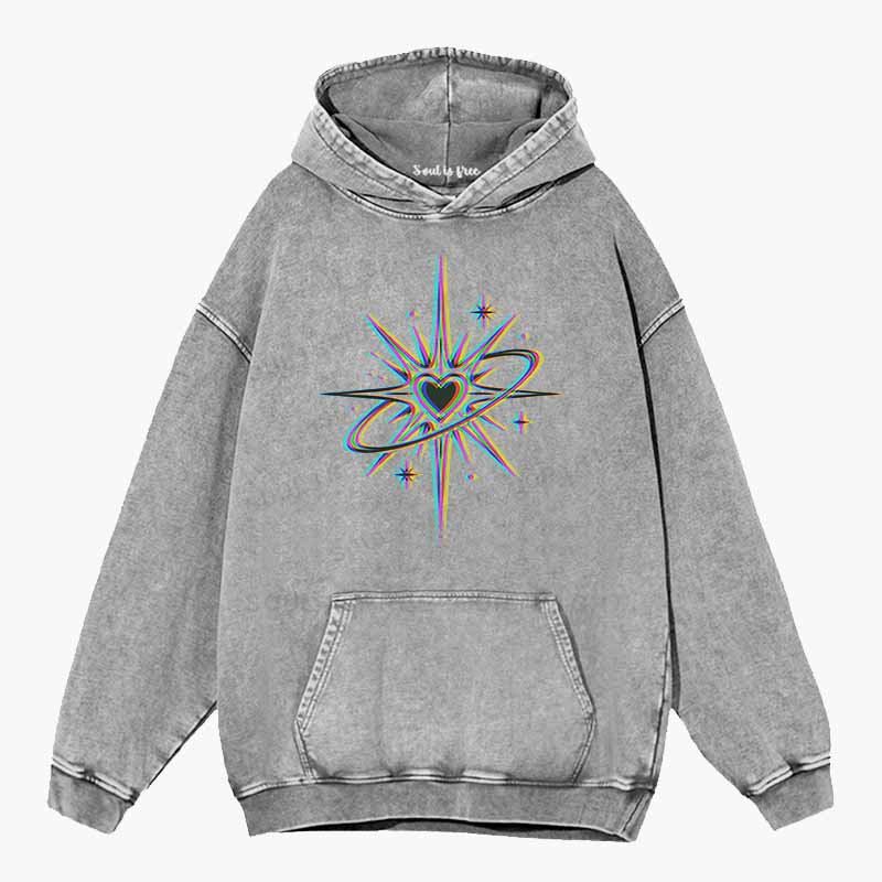 Soulisfree  Chromatic Cosmic Love Washed Hoodie