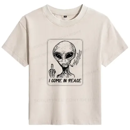 I Come In Peace Basic Washed T-shirt
