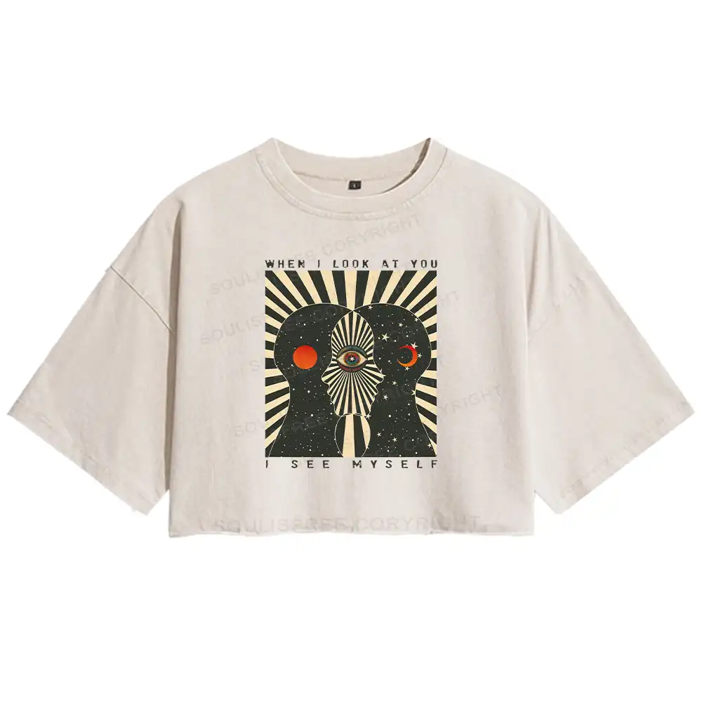 Reflections of the Soul Washed Space T-shirt Washed Crop T-shirt