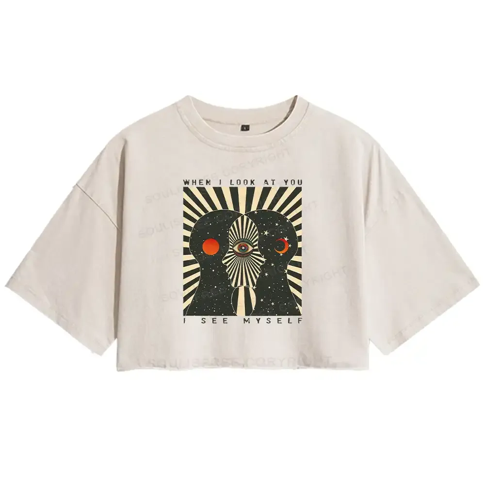 Reflections of the Soul Washed Space T-shirt Washed Crop T-shirt