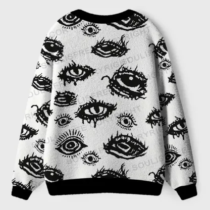Surreal Eyes Cardigan Sweaters