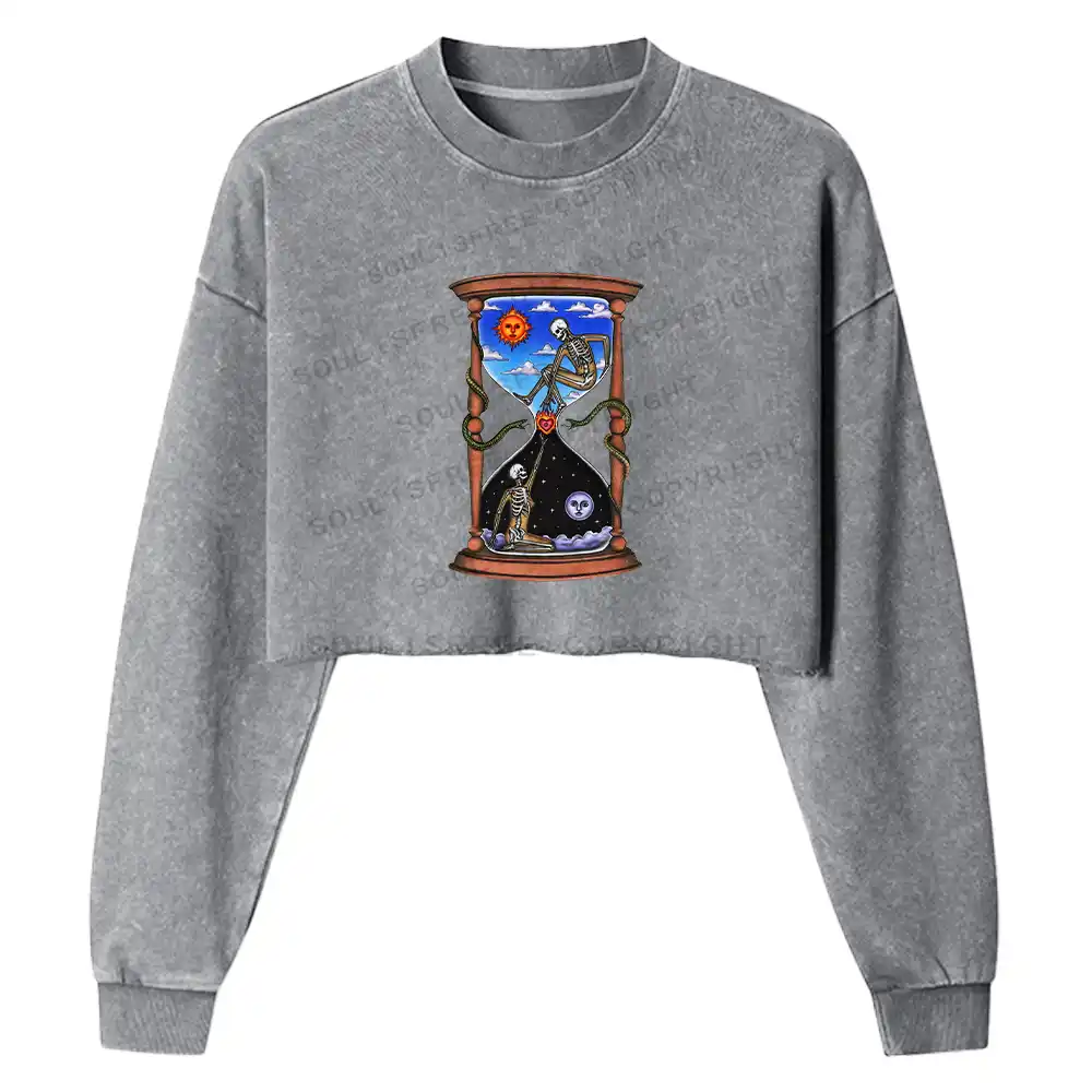 Love Fire Pass Washed Cropped Sweatshirt