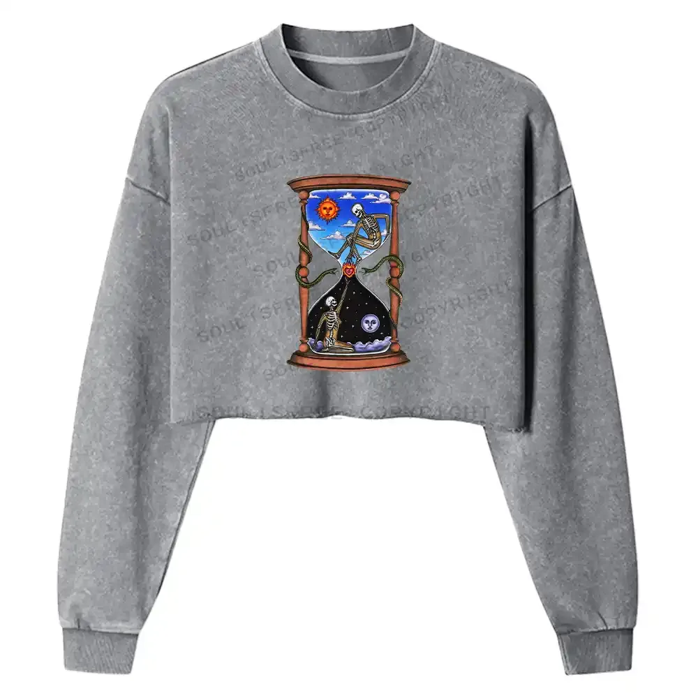 Love Fire Pass Washed Cropped Sweatshirt