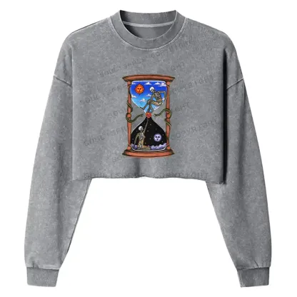 Love Fire Pass Washed Cropped Sweatshirt