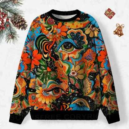 Floral Mirage Ugly Christmas Knit Sweatshirt