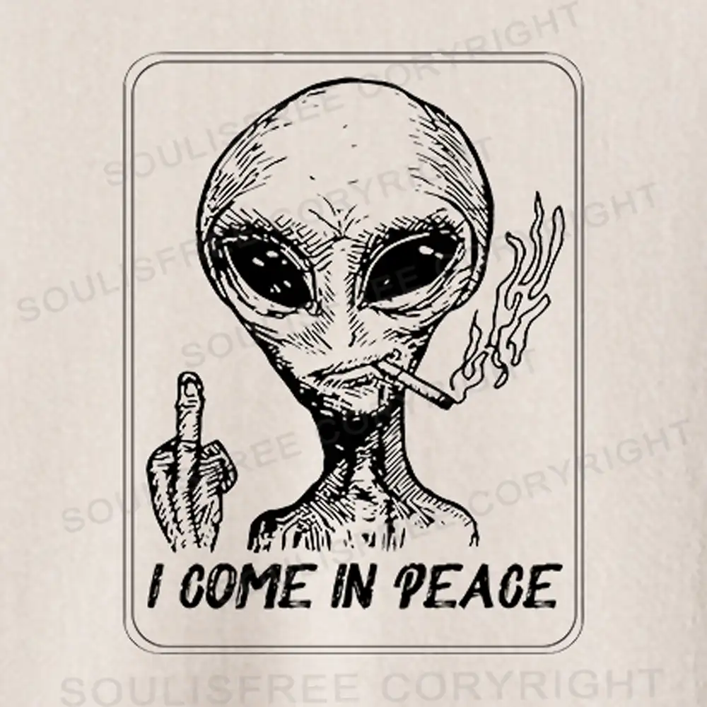 I Come In Peace Basic Washed T-shirt