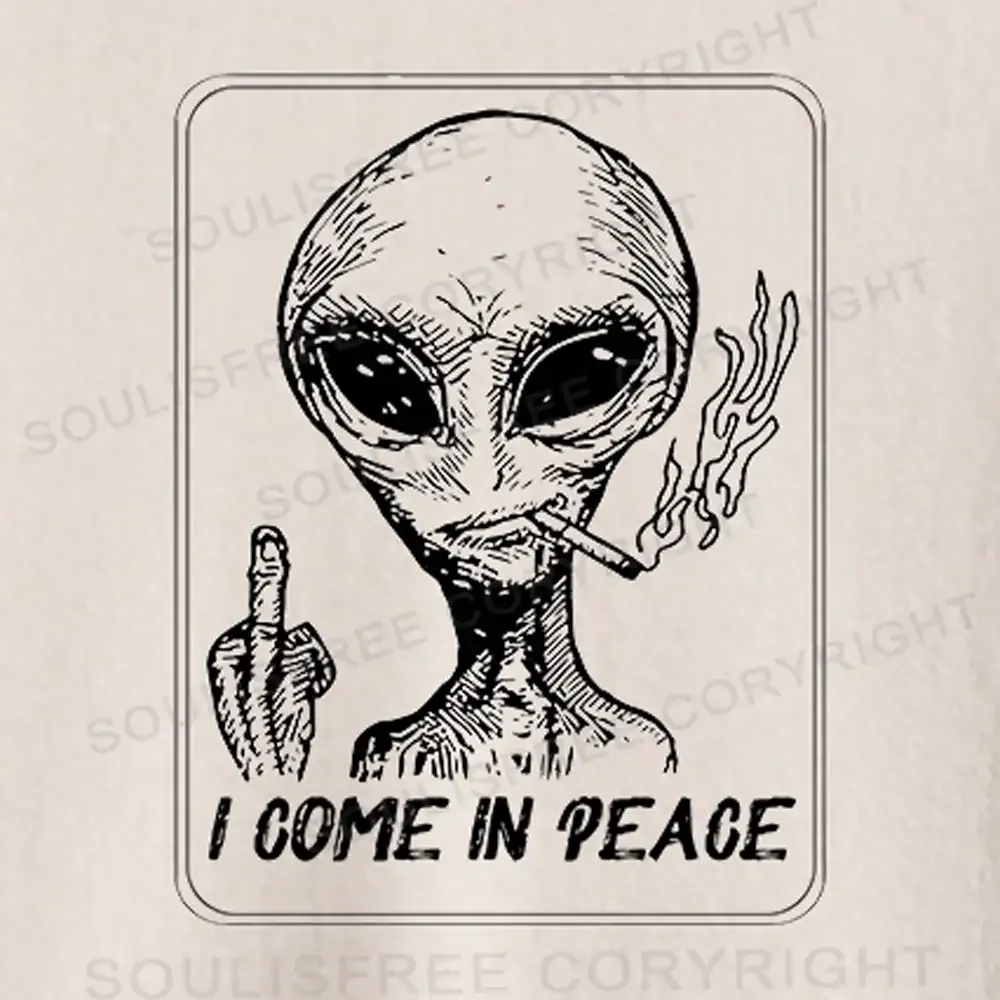 I Come In Peace Basic Washed T-shirt