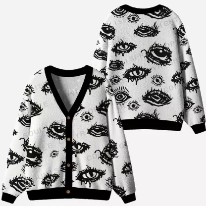 Surreal Eyes Cardigan Sweaters