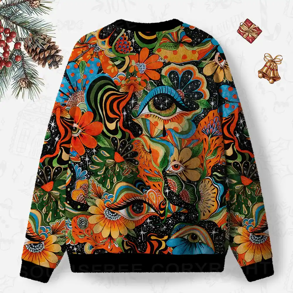 Floral Mirage Ugly Christmas Knit Sweatshirt