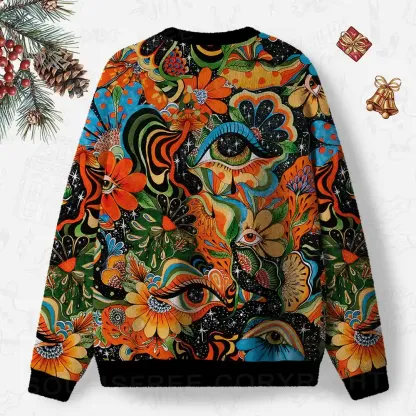 Floral Mirage Ugly Christmas Knit Sweatshirt