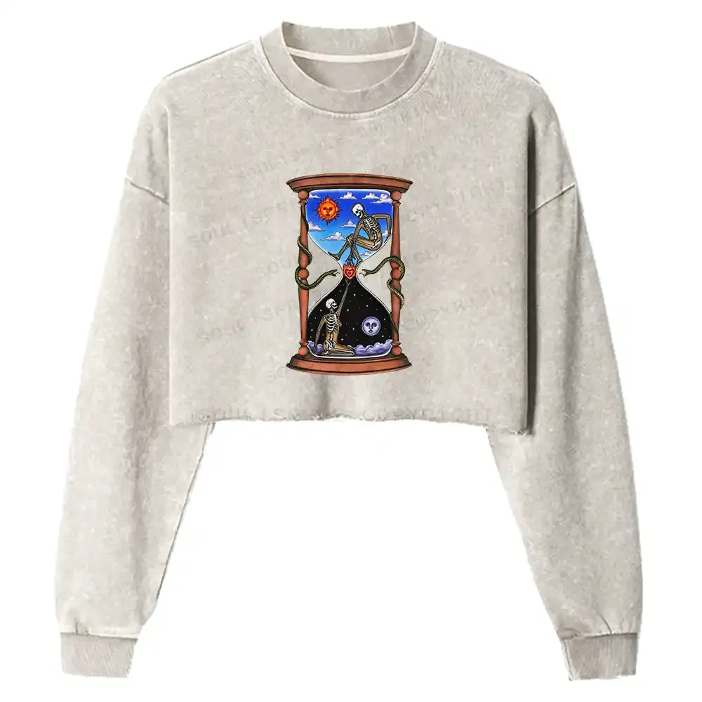 Love Fire Pass Washed Cropped Sweatshirt