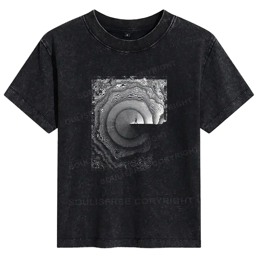 Designed Breaking Rejection Basic Washed T-shirt