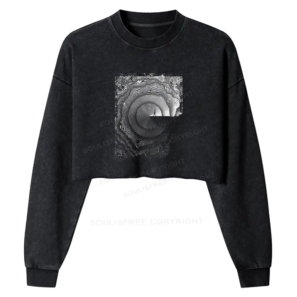 Breaking Rejection Washed Cropped Sweatshirt