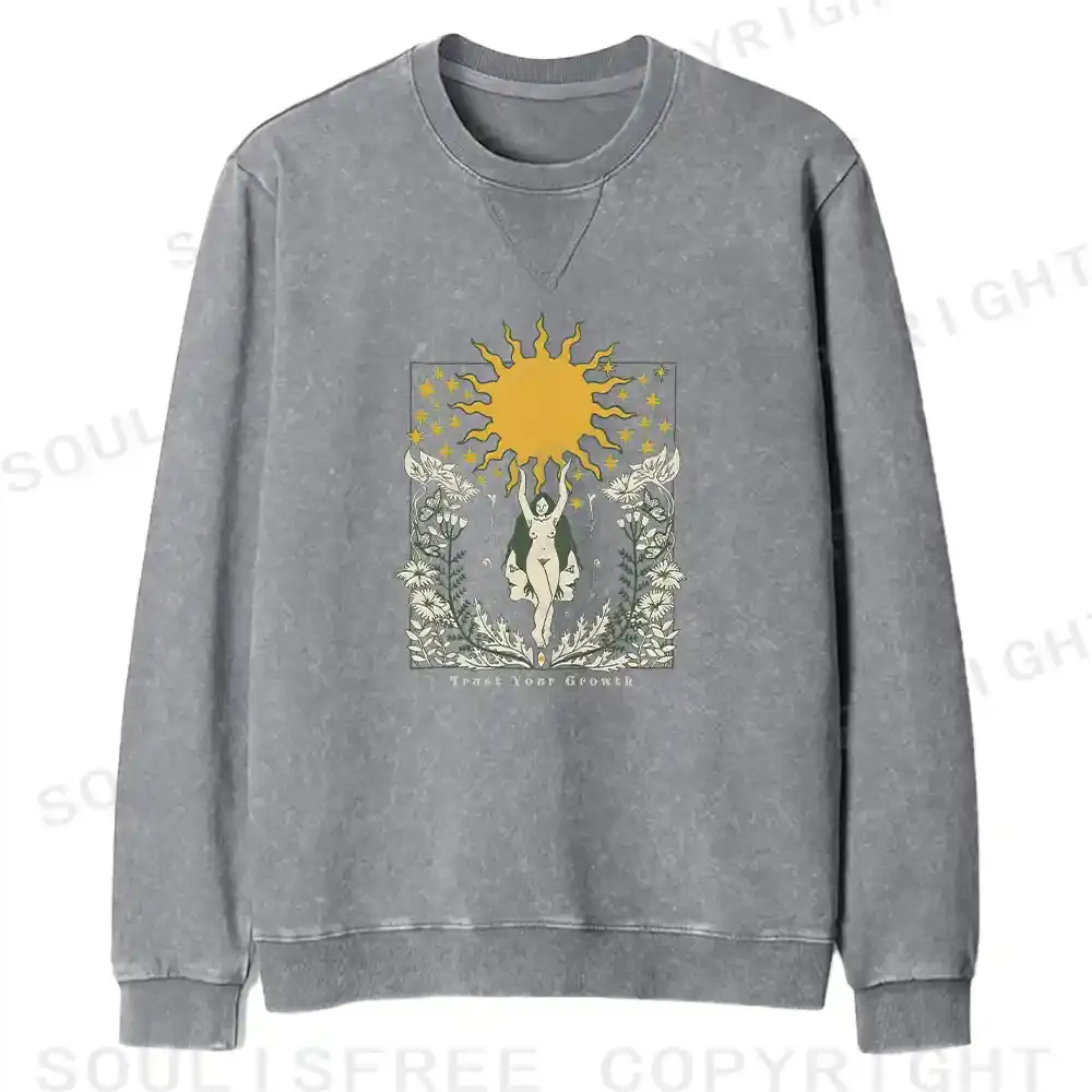 Trust Your Growth Fit Washed Sweatshirt