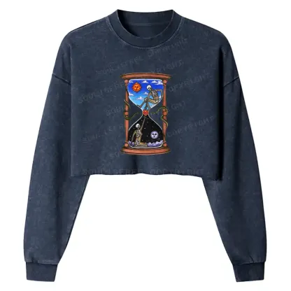 Love Fire Pass Washed Cropped Sweatshirt