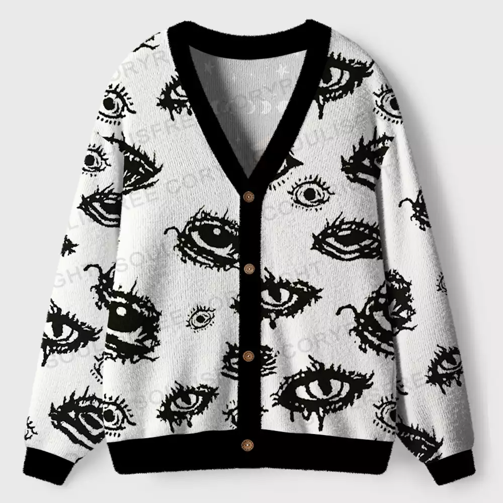 Surreal Eyes Cardigan Sweaters