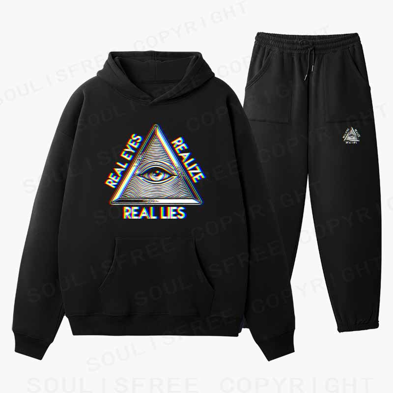 Soulisfree Real Eyes, Realize, Real Lies  Cotton Fleece Hoodie Set
