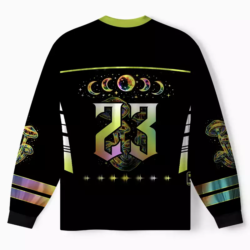 Soulisfree Psychedelic Moonphase Mushroom Long Sleeve Jersey