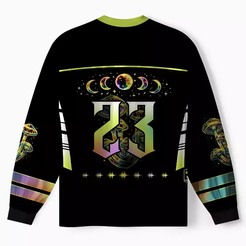 Soulisfree Psychedelic Moonphase Mushroom Long Sleeve Jersey