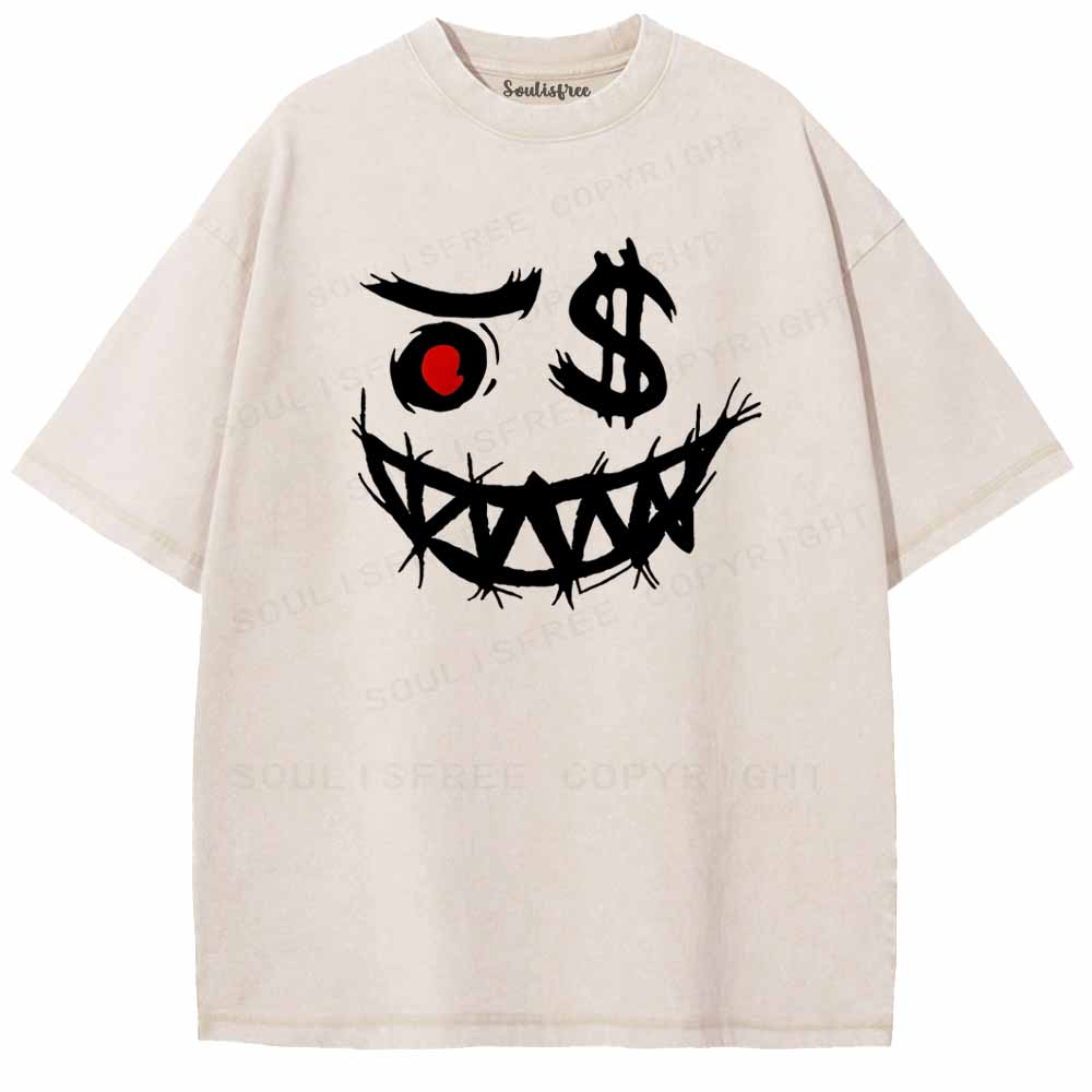 Soulisfree Smiley Face Washed Tee