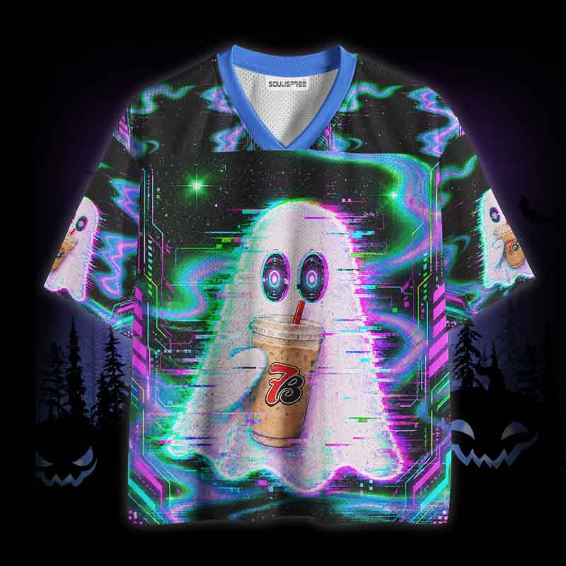 Soulisfree Cyber Glitch Coffee Ghost Mesh Jersey