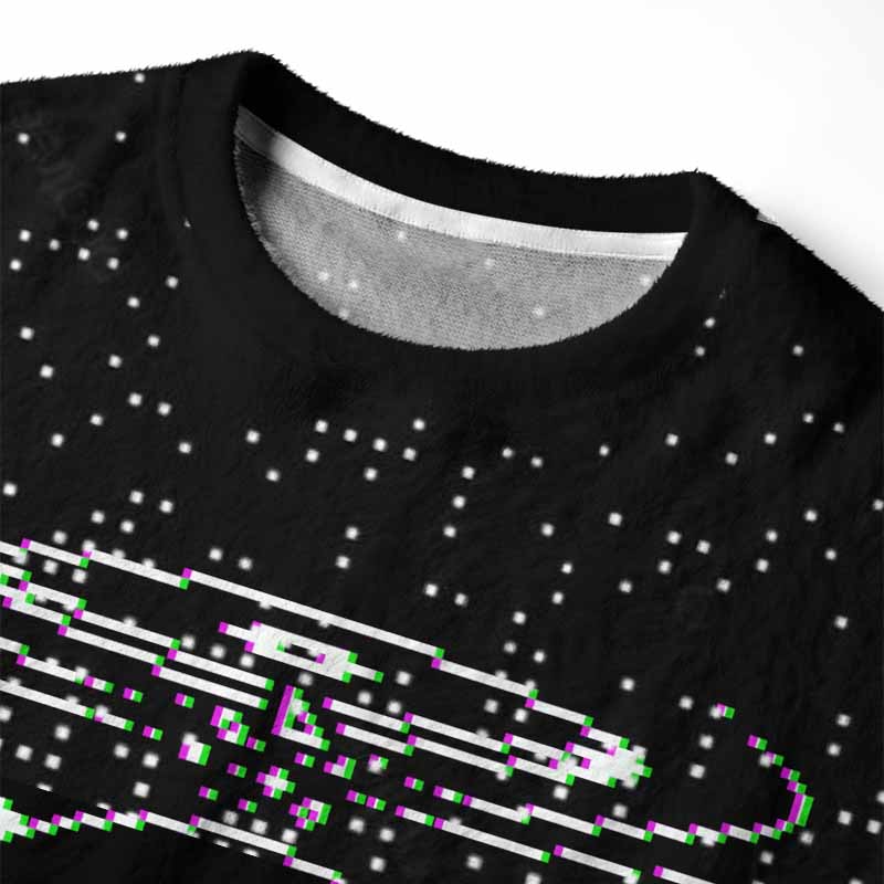 Soulisfree Pixel Explosion Fuzzy Crewneck Sweater