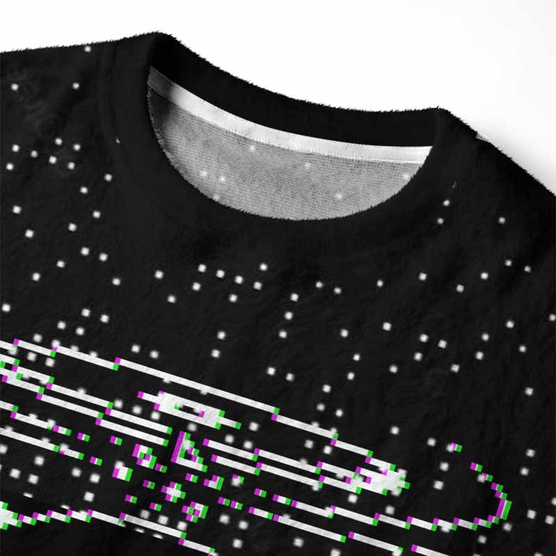 Soulisfree Pixel Explosion Fuzzy Crewneck Sweater
