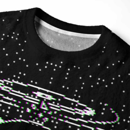 Soulisfree Pixel Explosion Fuzzy Crewneck Sweater