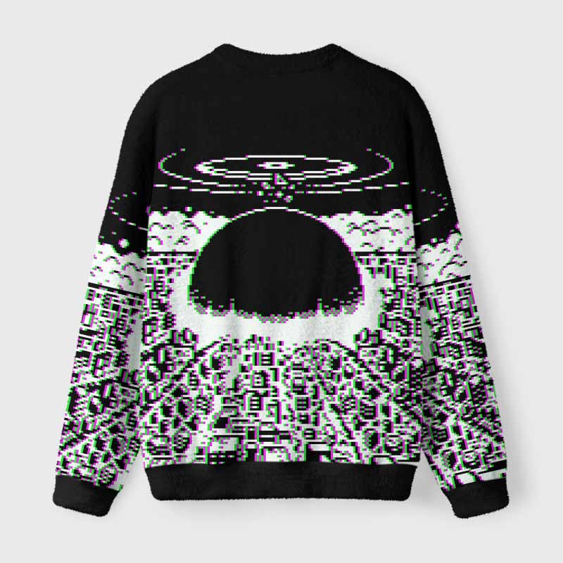 Soulisfree Pixel Explosion Fuzzy Crewneck Sweater