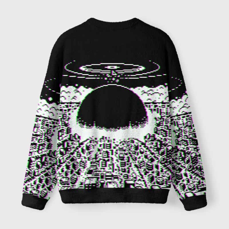 Soulisfree Pixel Explosion Fuzzy Crewneck Sweater