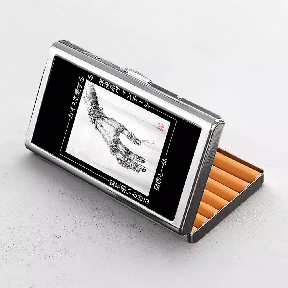Soulisfree Cyberpunk Mechanical Hand Metal Pocket Case